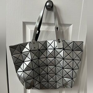 ISEY MIYAKE BAO BAO Iconic Metallic Silver Geometric Tote